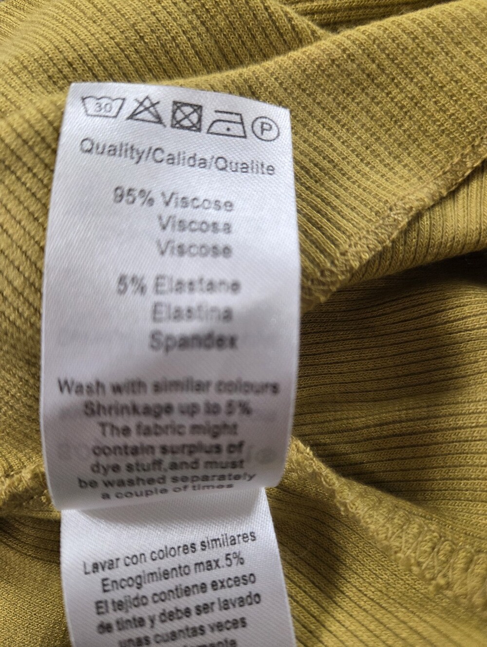Yellow Women's Ribbed Tank Top - Picture 4 of 4